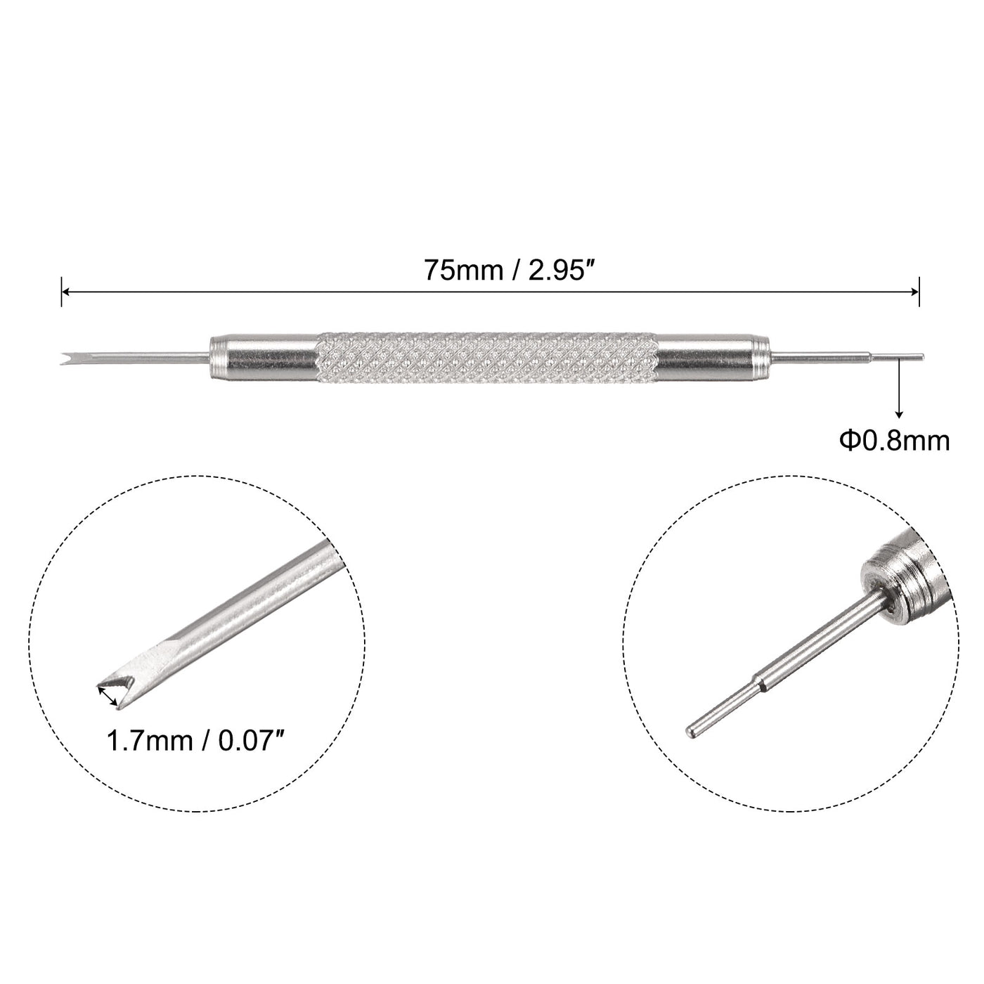 uxcell Uxcell Stainless Steel 10mm Watch Spring Bars 4Pcs with Dia 1.5mm Spring Bar Removal