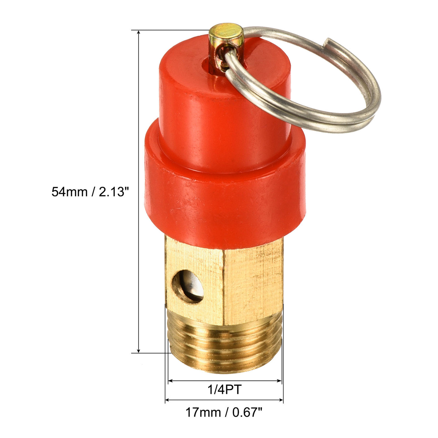 uxcell Uxcell Luftkompressor Druckablass 1/4PT Außengewinde 150 PSISet Druck Hut Rot 2Pack