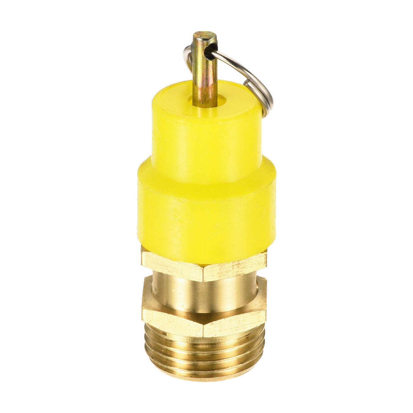 uxcell Uxcell Air Compressor Pressure Valve 1/2PT 225 PSI Set Pressure Yellow Hat Yellow