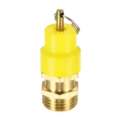 Harfington Uxcell Air Compressor Pressure Valve 1/2PT 225 PSI Set Pressure Yellow Hat Yellow