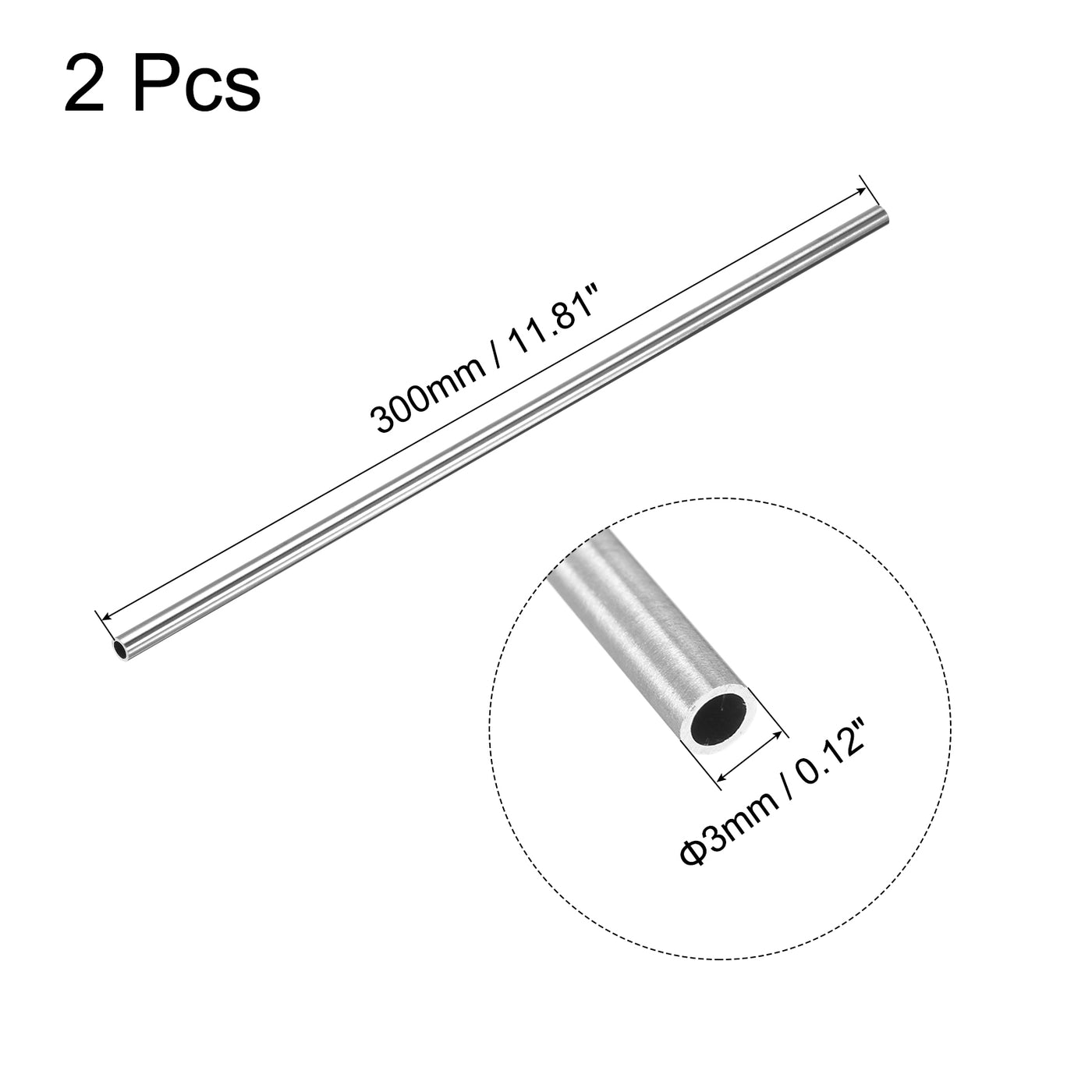 Harfington 304 Stainless Steel Round Tube, Seamless Pipe Tubing