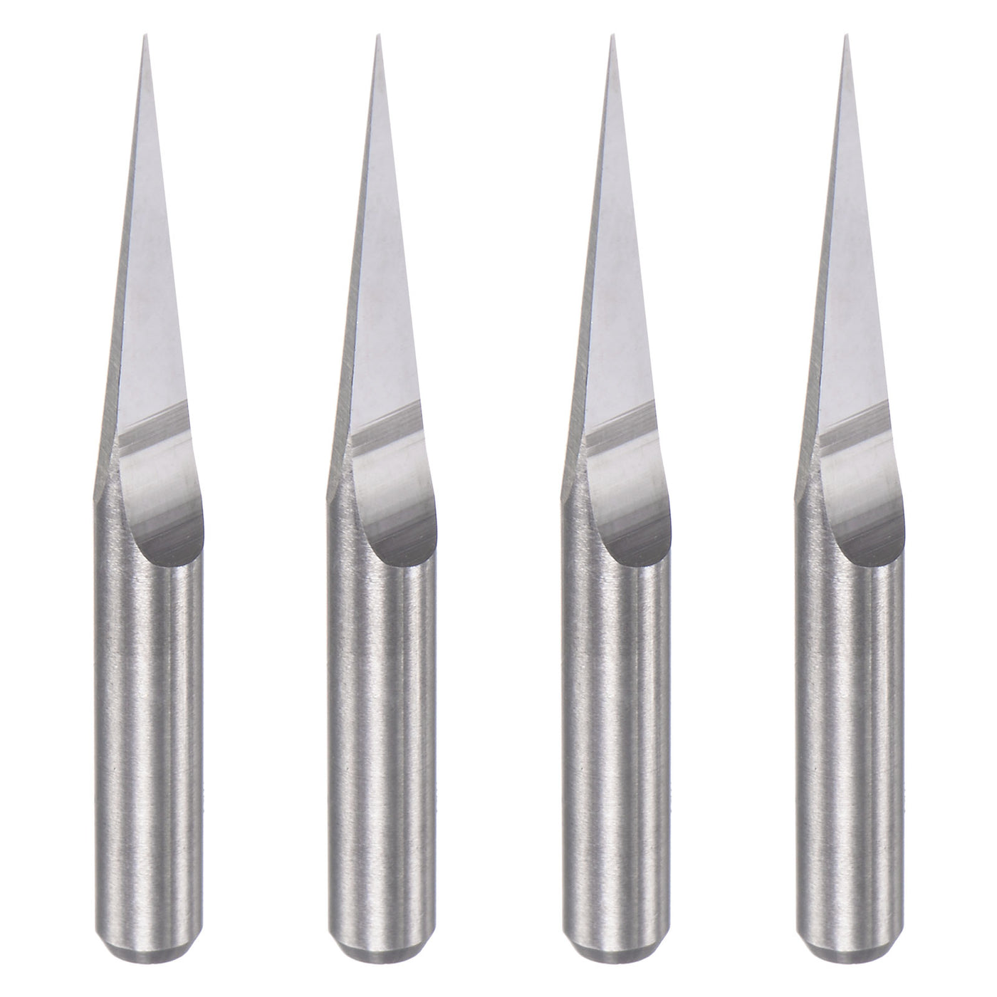 uxcell Uxcell 1/8" Shank 0.2mm Tip 10 Degree Solid Carbide Wood Engraving CNC Router Bit 4pcs