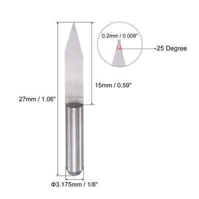 Harfington Uxcell 1/8" Shank 0.2mm Tip 30 Degree Solid Carbide Wood Engraving CNC Router Bit 4pcs