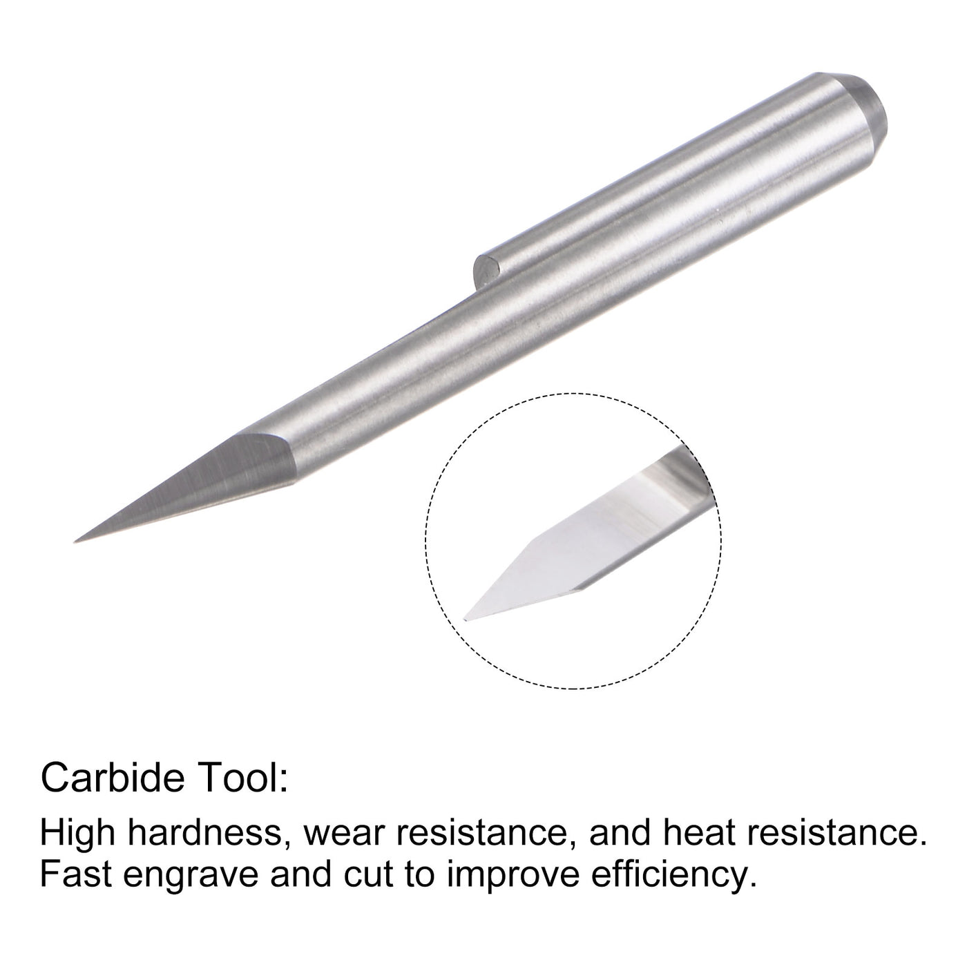uxcell Uxcell 1/8" Shank 0.2mm Tip 30 Degree Solid Carbide Wood Engraving CNC Router Bit 4pcs