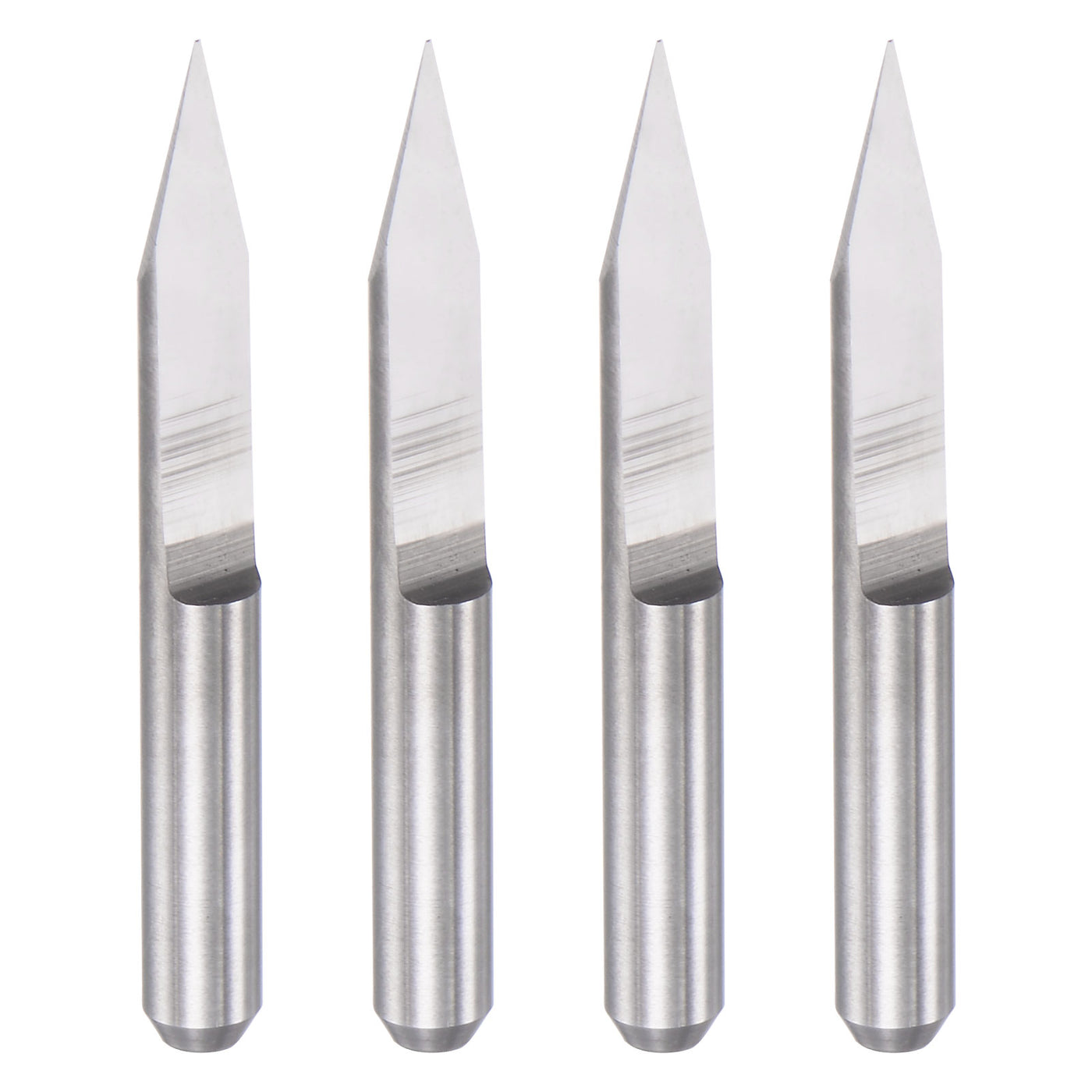 uxcell Uxcell 1/8" Shank 0.2mm Tip 30 Degree Solid Carbide Wood Engraving CNC Router Bit 4pcs