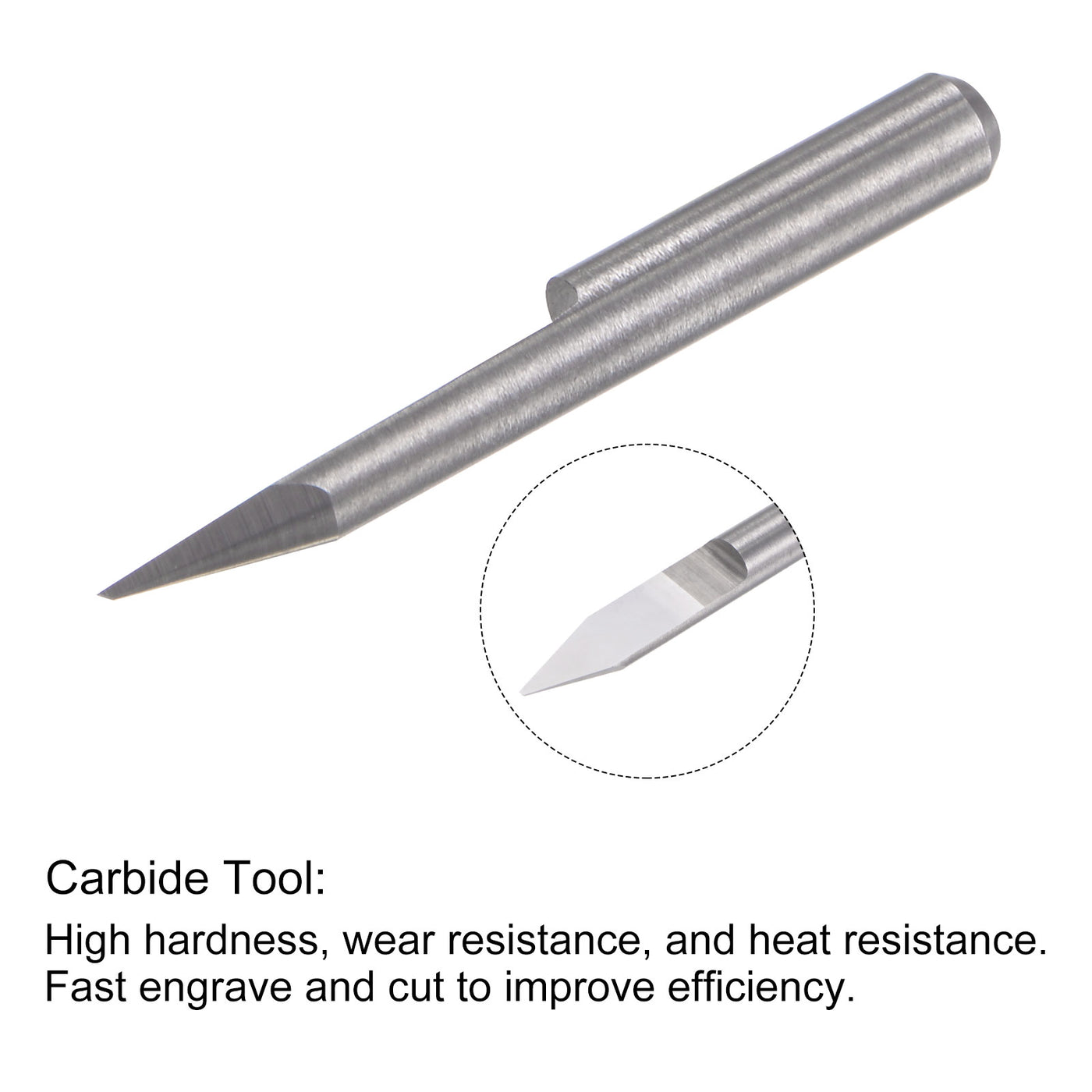 uxcell Uxcell 1/8" Shank 0.3mm Tip 30 Degree Solid Carbide Wood Engraving CNC Router Bit 4pcs