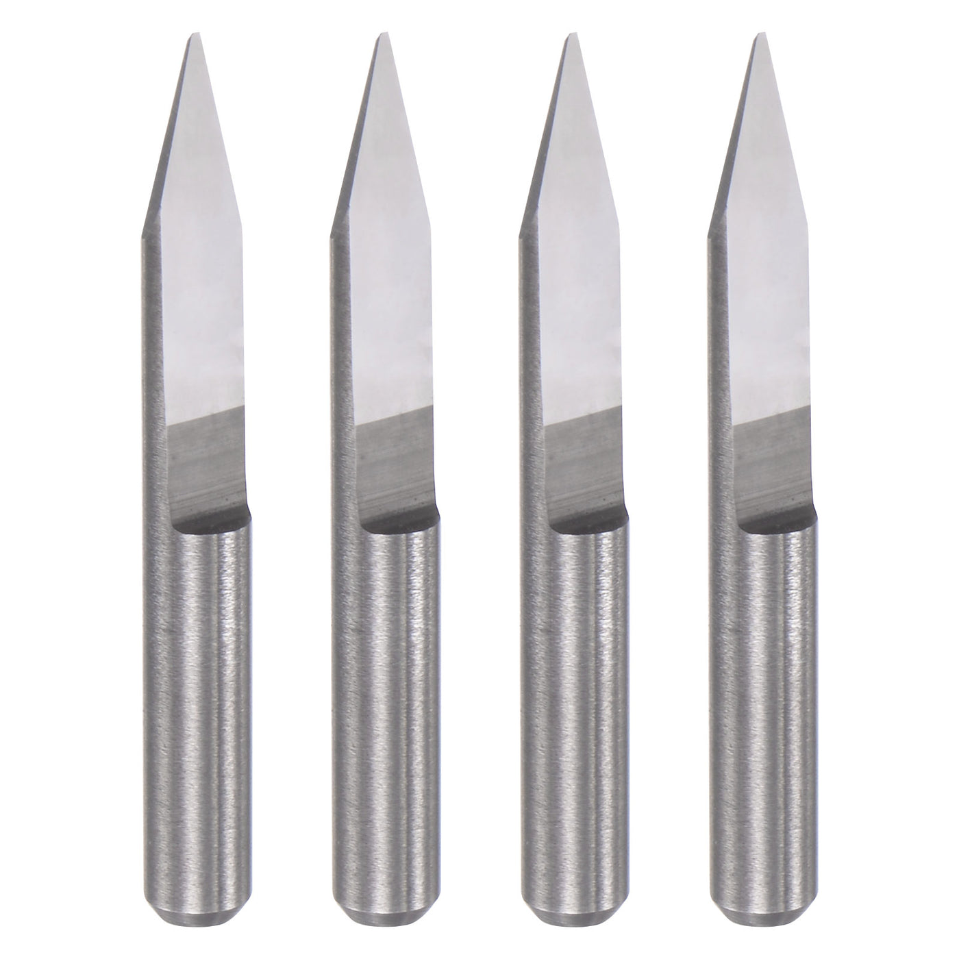 uxcell Uxcell 1/8" Shank 0.3mm Tip 30 Degree Solid Carbide Wood Engraving CNC Router Bit 4pcs