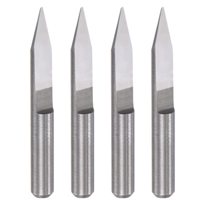 uxcell Uxcell 1/8" Shank 0.3mm Tip 30 Degree Solid Carbide Wood Engraving CNC Router Bit 4pcs