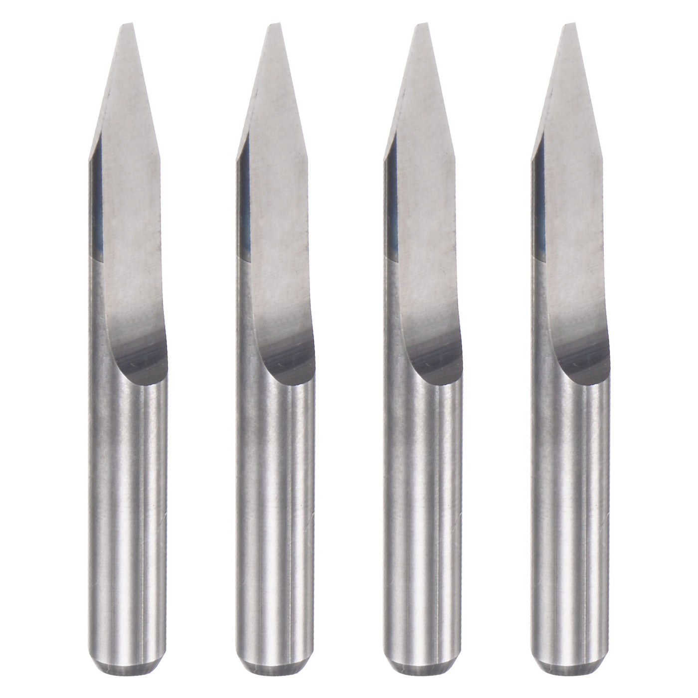 uxcell Uxcell 1/8" Shank 0.6mm Tip 30 Degree Solid Carbide Wood Engraving CNC Router Bit 4pcs