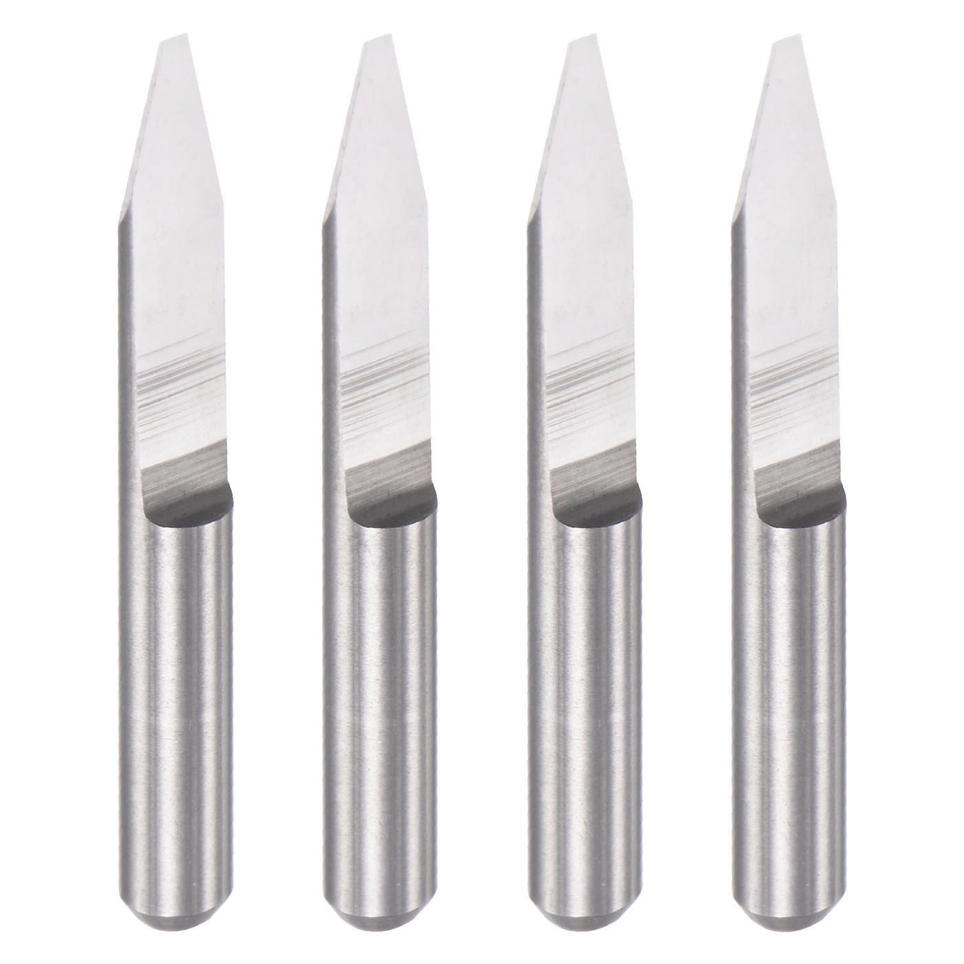 uxcell Uxcell 1/8" Shank 0.8mm Tip 30 Degree Solid Carbide Wood Engraving CNC Router Bit 4pcs