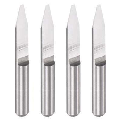 Harfington Uxcell 1/8" Shank 0.8mm Tip 30 Degree Solid Carbide Wood Engraving CNC Router Bit 4pcs