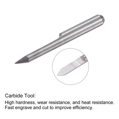 Harfington Uxcell 1/8" Shank 0.3mm Tip 45 Degree Solid Carbide Wood Engraving CNC Router Bit 4pcs