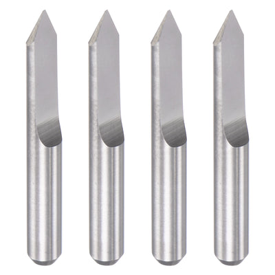 Harfington Uxcell 1/8" Shank 0.2mm Tip 60 Degree Solid Carbide Wood Engraving CNC Router Bit 4pcs