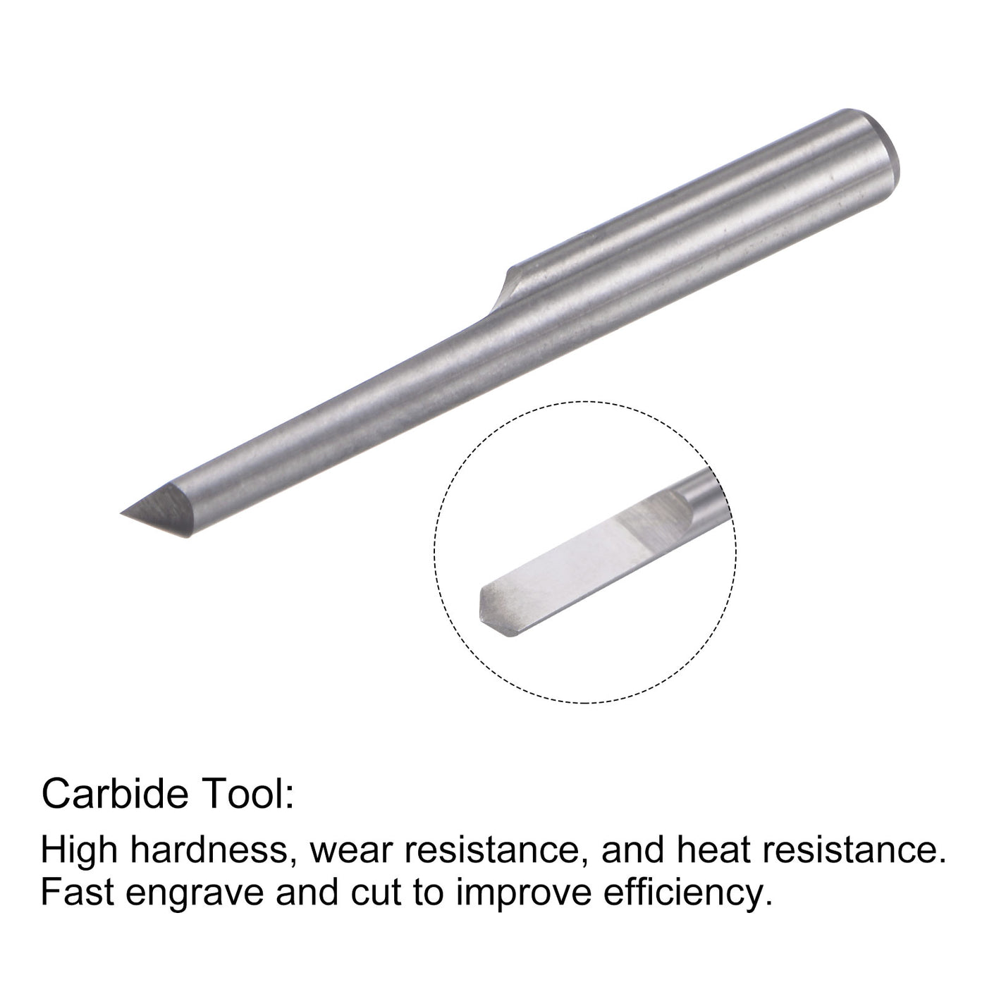 uxcell Uxcell 1/8" Shank 0.1mm Tip 90 Degree Solid Carbide Wood Engraving CNC Router Bit 2pcs