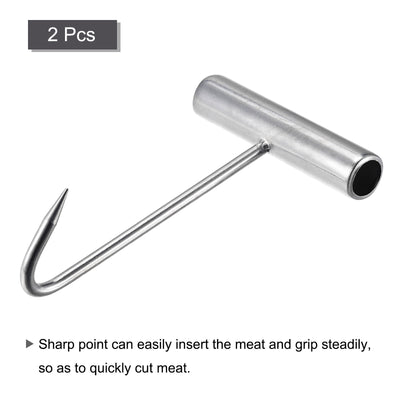 Harfington Uxcell 6" T-Handle Meat Boning Hook, Galvanized T Hooks for Restaurant 2Pcs