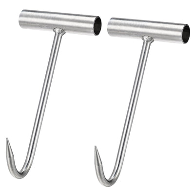 Harfington Uxcell 7.5" T-Handle Meat Boning Hook, Galvanized T Hooks for Kitchen Butcher Shop Restaurant 2Pcs