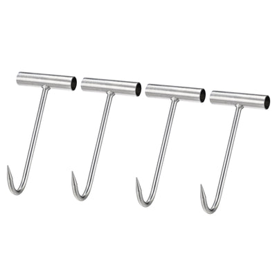 Harfington Uxcell 7.5" T-Handle Meat Boning Hook, Galvanized T Hooks for Kitchen Butcher Shop Restaurant 4Pcs