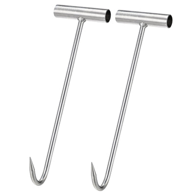 Harfington Uxcell 11.4" T-Handle Meat Boning Hook, Galvanized T Hooks for Restaurant 2Pcs