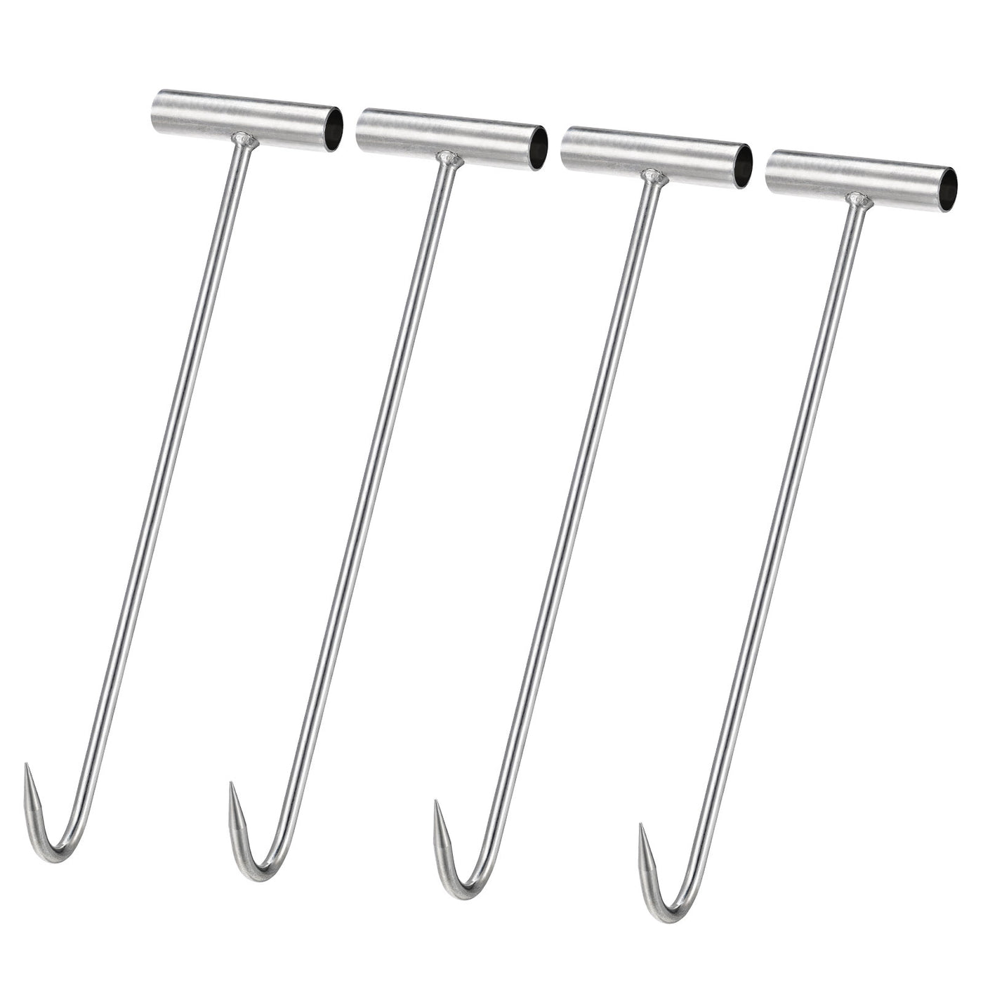 uxcell Uxcell 15.35" T-Handle Meat Boning Hook, Galvanized T Hooks for Kitchen Butcher Shop Restaurant 4Pcs