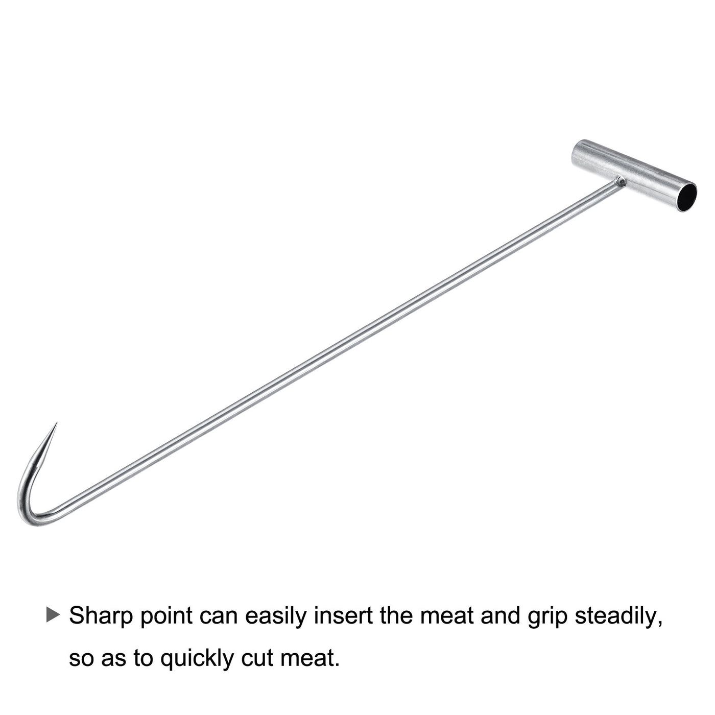 uxcell Uxcell 23" T-Handle Meat Boning Hook, Galvanized T Hooks for Restaurant 1Pcs