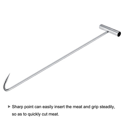 Harfington Uxcell 23" T-Handle Meat Boning Hook, Galvanized T Hooks for Restaurant 1Pcs