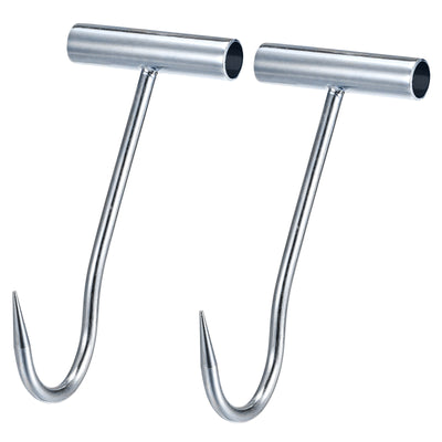 Harfington Uxcell 8" T-Handle Meat Boning Hook, Galvanized T Hooks for Restaurant 2Pcs