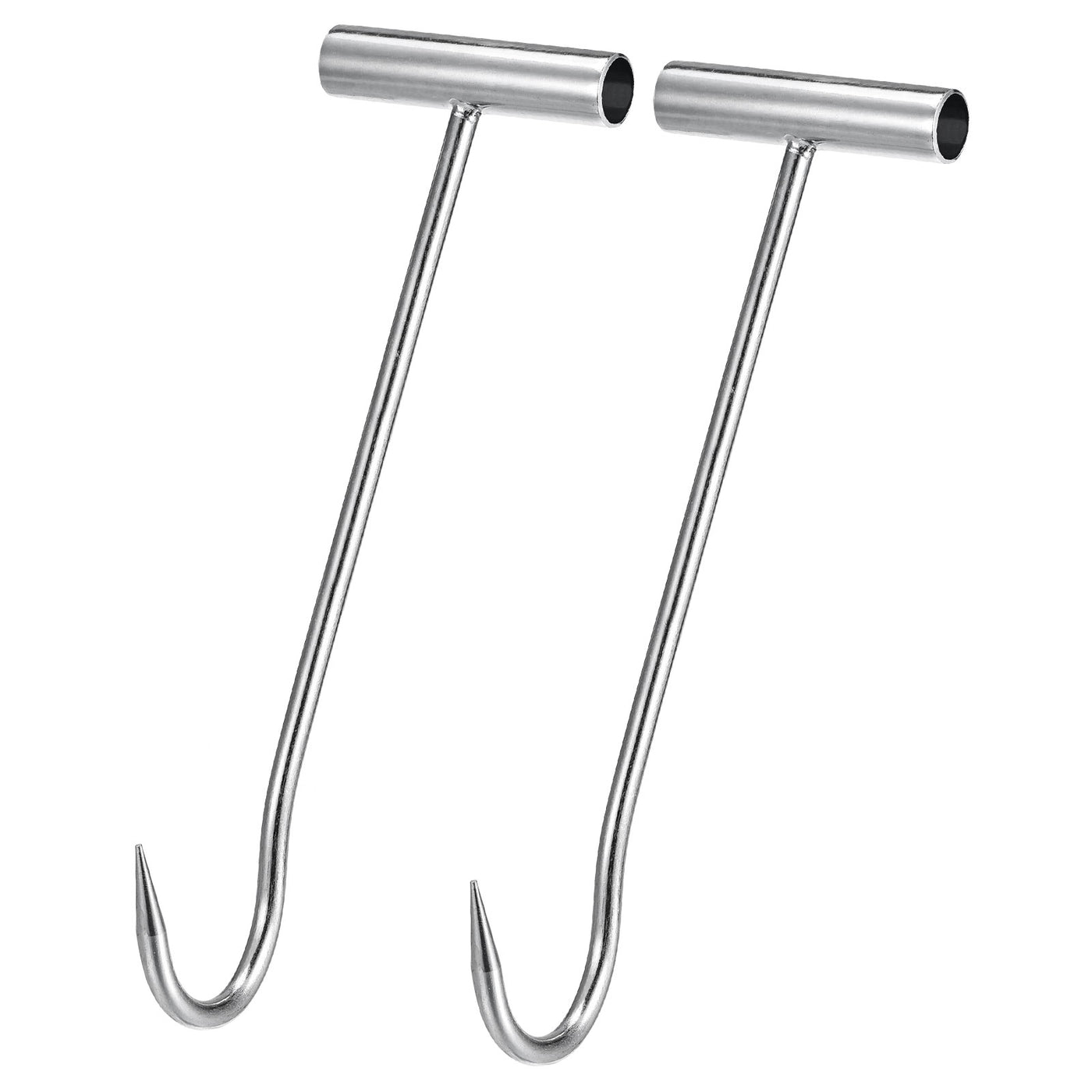 uxcell Uxcell 11.8" T-Handle Meat Boning Hook, Galvanized T Hooks for Kitchen Butcher Shop Restaurant 2Pcs