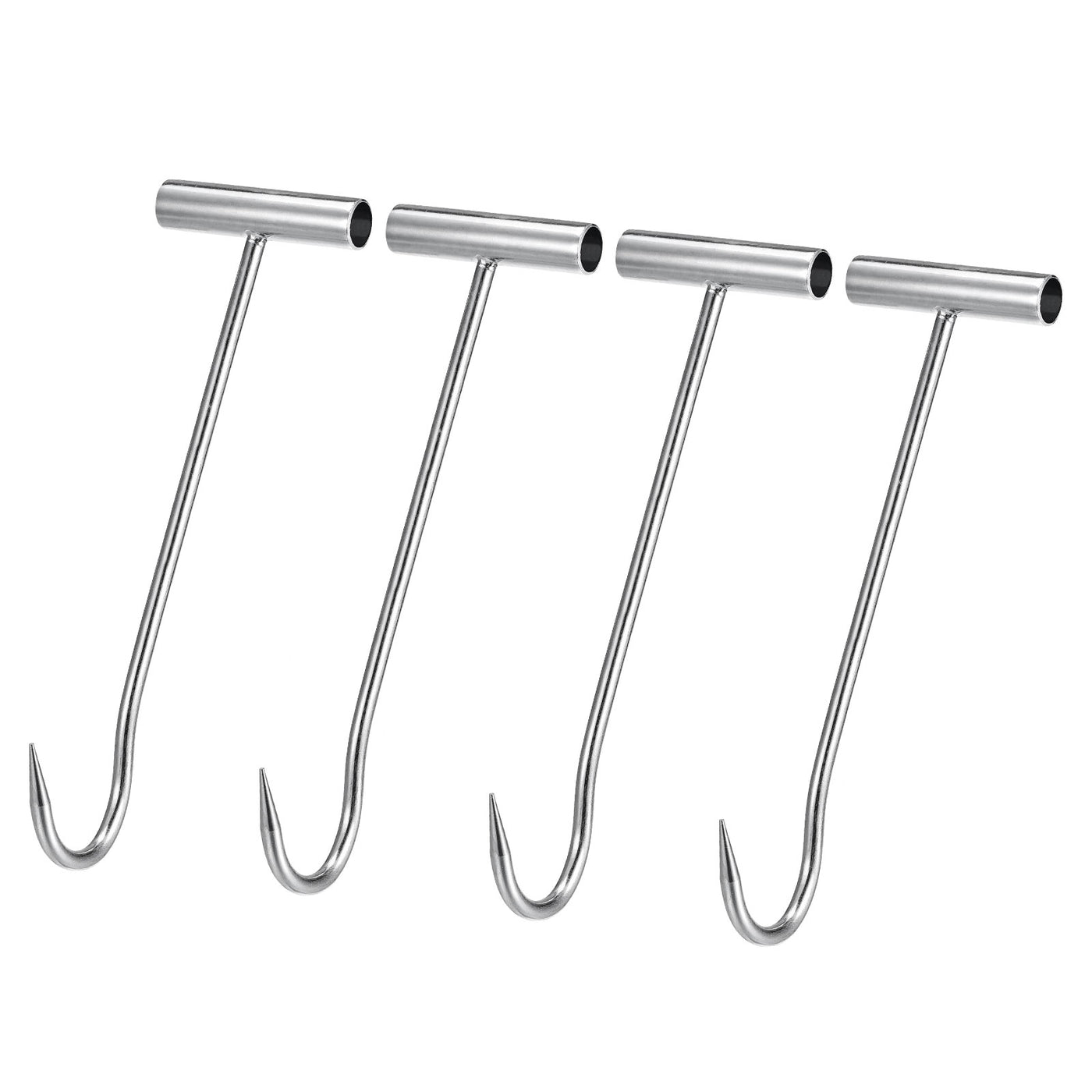 uxcell Uxcell 11.8" T-Handle Meat Boning Hook, Galvanized T Hooks for Kitchen Butcher Shop Restaurant 4Pcs