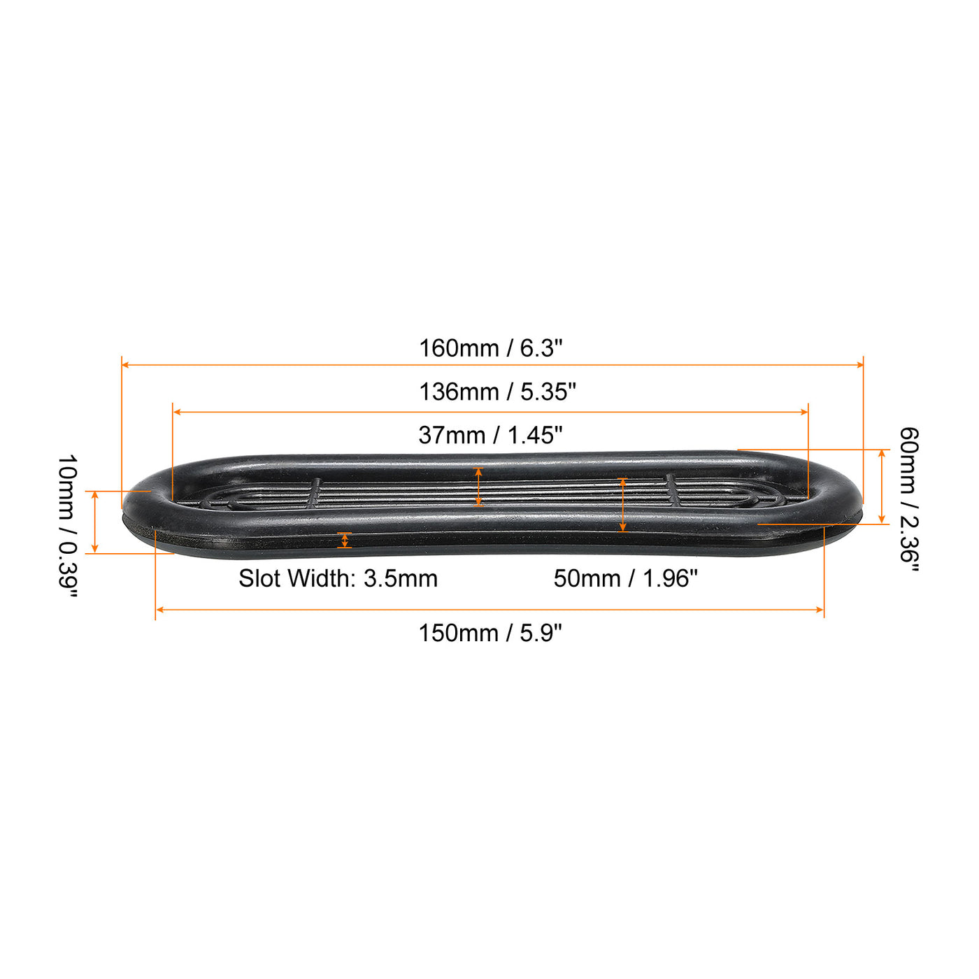 Harfington 8 Stück Gummitüllen Halterung Größe 50 x 150mm Oval Doppelseitig für Kabelschutz