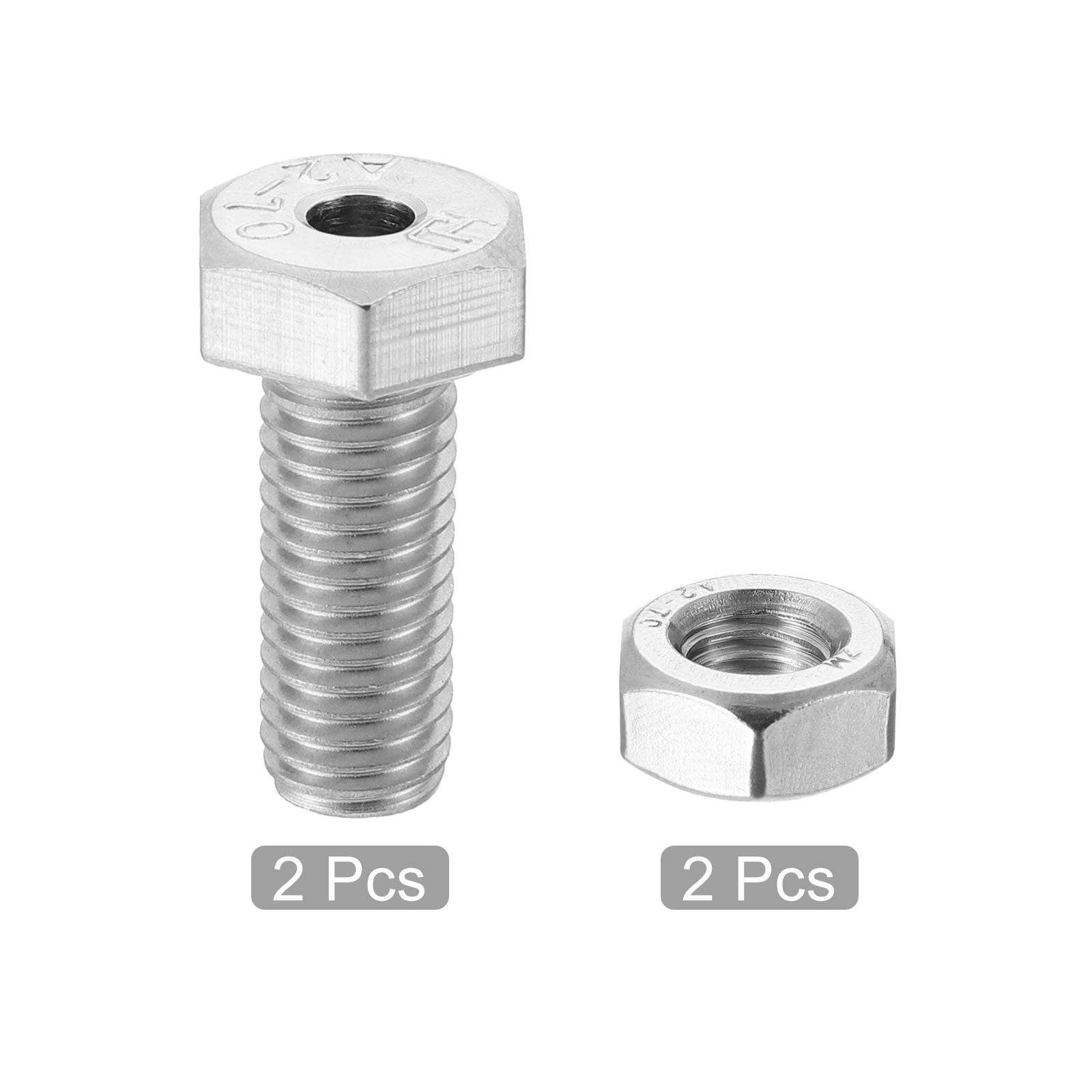 M10x25mm Hollow Screw Bolts External Hexagon Fasteners with Nuts, 304 ...