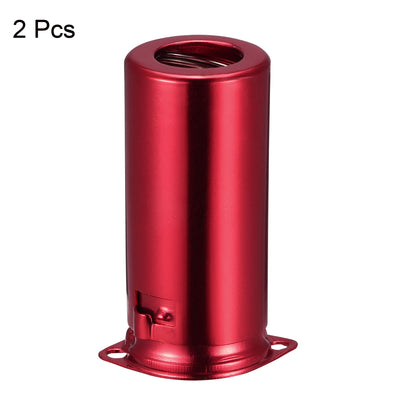 Harfington 9pin Ceramic Vacuum Tube Socket 53mm Aluminum Shield for 12AX7 12AU7 Tube Red 2pcs