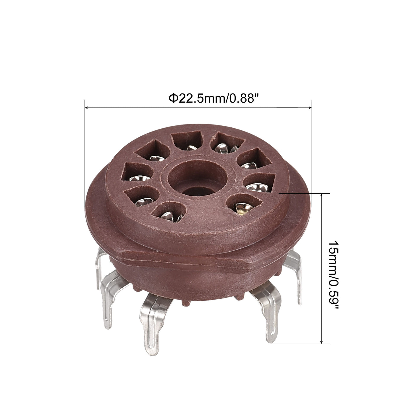 Harfington 9pin Tube Socket Plastic,for Vacuum Tube,Tinning Plate for 12AX7 Tube 2pcs