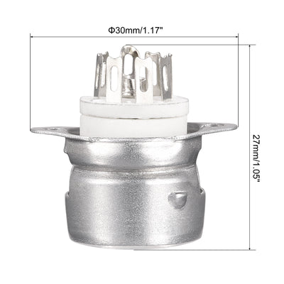 Harfington 7pin Tube Socket Ceramics,for Vacuum Tube,Tinning Plate for EC92 Tube