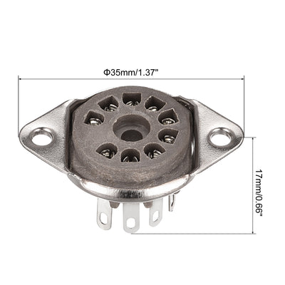 Harfington 9pin Tube Socket Plastic,for Vacuum Tube,Tinning Plate for 12AX7 12AT7 Tube 2pcs