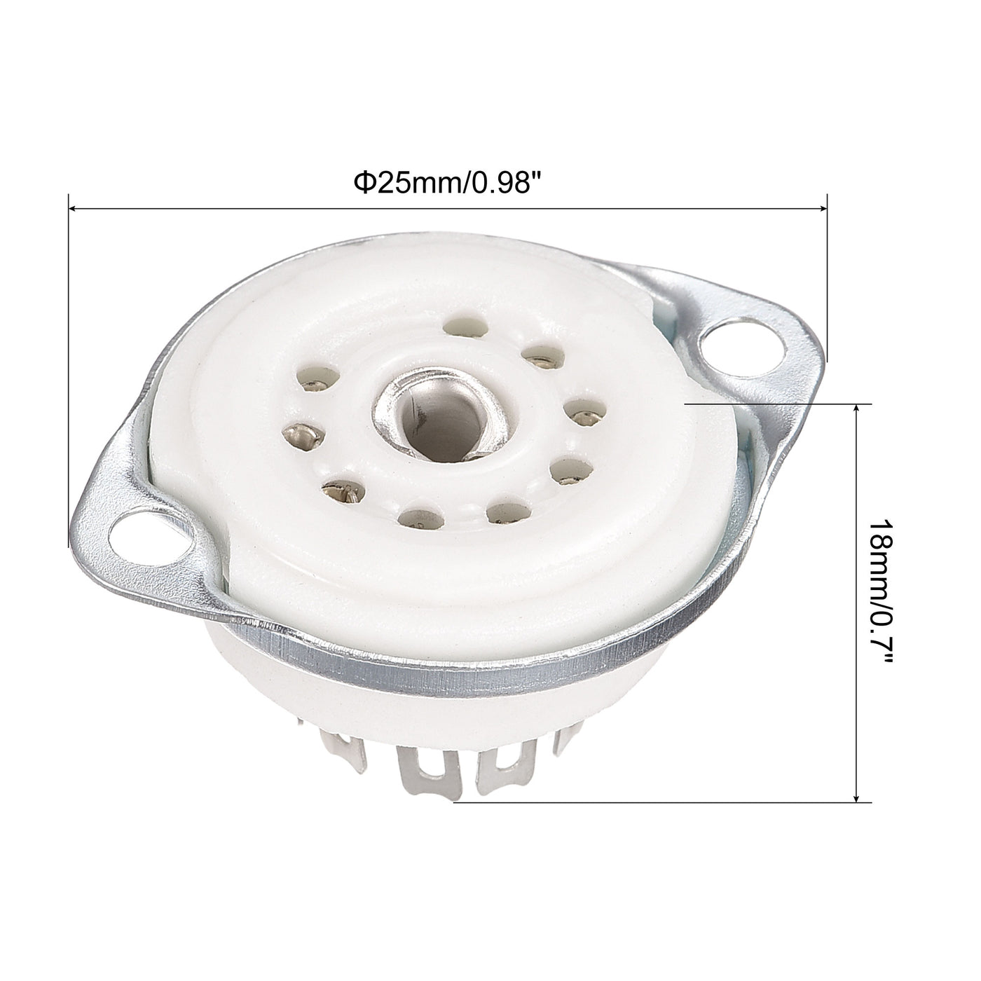 Harfington 9pin Tube Socket Ceramics,for Vacuum Tube,Tinning Plate for 12AX7 12AT7 Tube