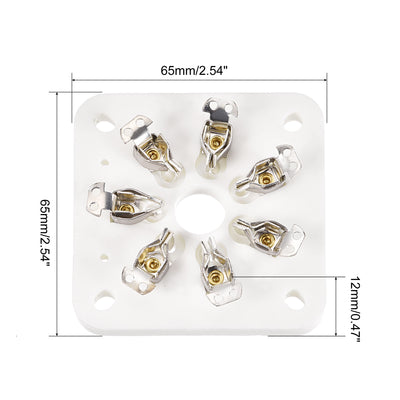 Harfington 7pin Tube Socket Ceramics,for Vacuum Tube,Tinning Plate for 6C33 Tube