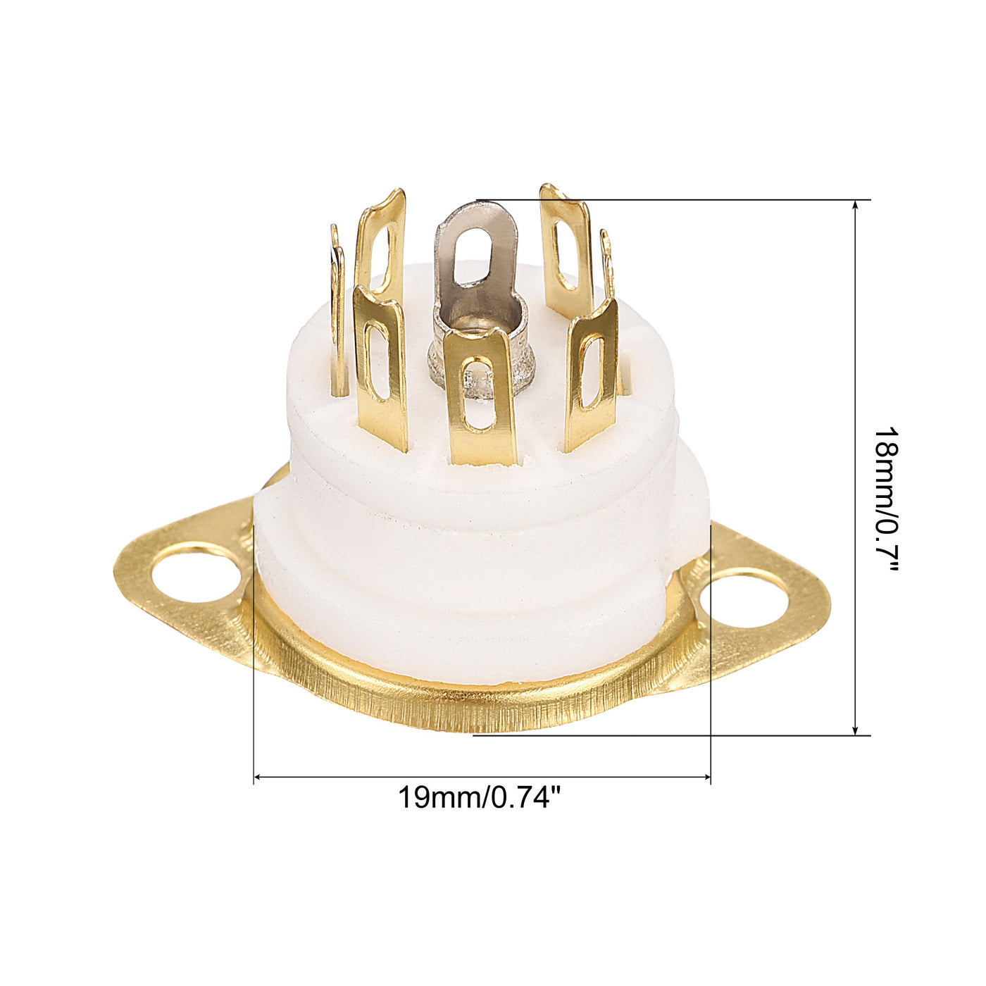 Harfington 7pin Tube Socket Ceramics,for Vacuum Tube,Gold Plated for EAA91 EC92 Tube