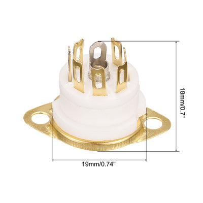 Harfington 7pin Tube Socket Ceramics,for Vacuum Tube,Gold Plated for EAA91 EC92 Tube