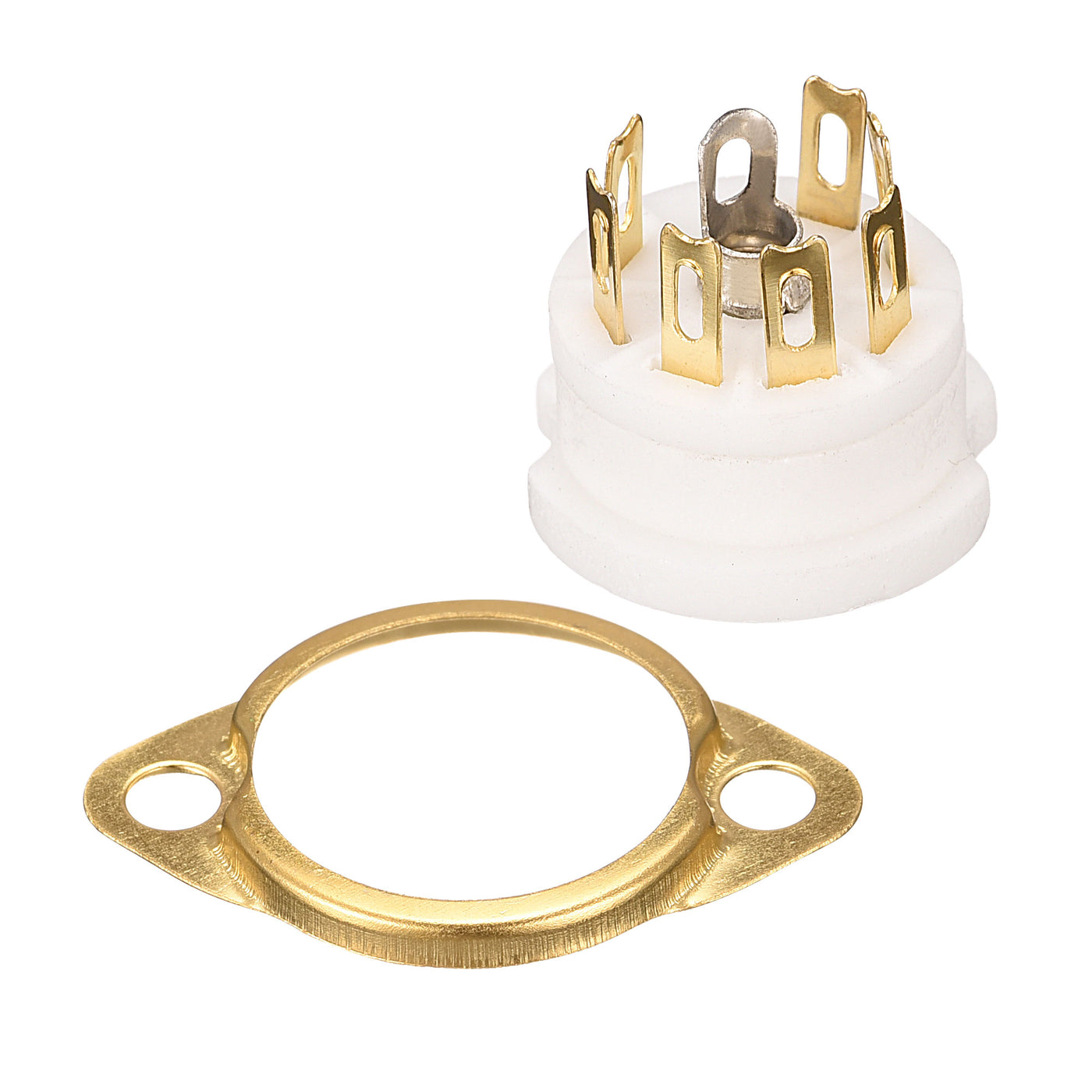 Harfington 7pin Tube Socket Ceramics,for Vacuum Tube,Gold Plated for EAA91 EC92 Tube