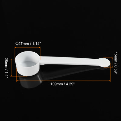 Harfington Micro Spoons 10 Gram Measuring Scoop Plastic Flat Bottom Mini Spoon 30Pcs