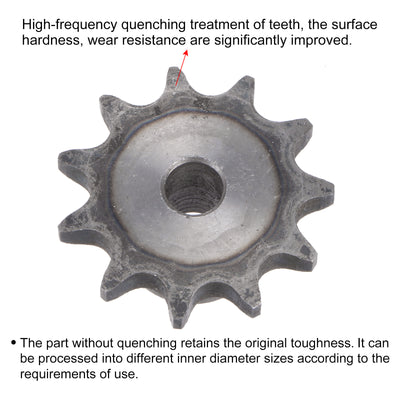 Harfington Uxcell 11 Teeth Sprocket Single Strand 1/2" Pitch, 10mm Bore Carbon Steel