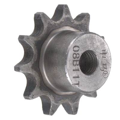 Harfington Uxcell 11 Teeth Sprocket Single Strand 1/2" Pitch, 10mm Bore Carbon Steel