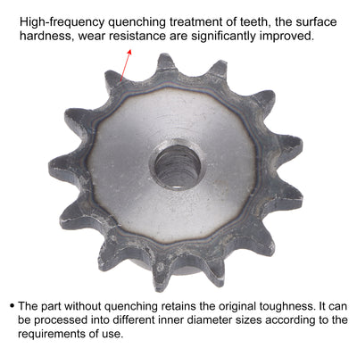 Harfington Uxcell 13 Teeth Sprocket Single Strand 1/2" Pitch, 10mm Bore Carbon Steel