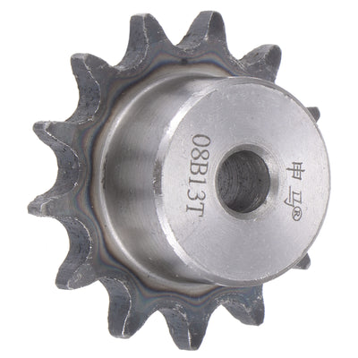 Harfington Uxcell 13 Teeth Sprocket Single Strand 1/2" Pitch, 10mm Bore Carbon Steel