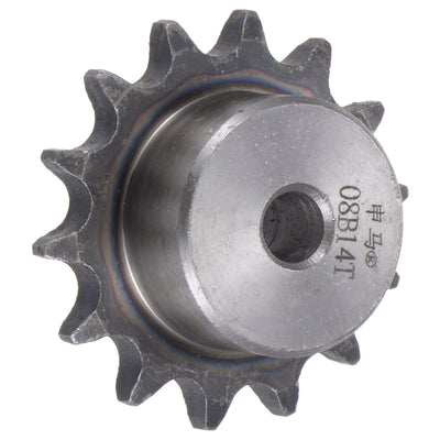 Harfington Uxcell 14 Teeth Sprocket Single Strand 1/2" Pitch, 10mm Bore Carbon Steel