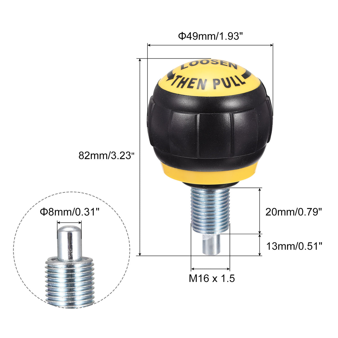 uxcell Uxcell M16 Fitness Adjustment Knob for Fitness Black Yellow