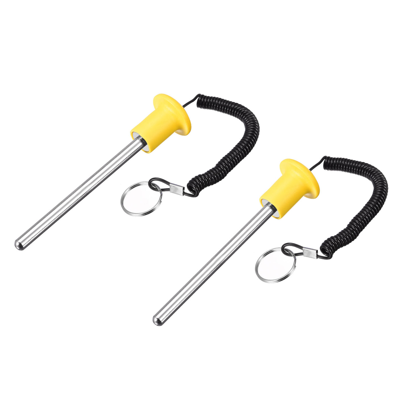 Uxcell Uxcell 10 x 80mm Weight Stack Pin with Pull Rope Magnetic Strength Training Yellow 2pcs