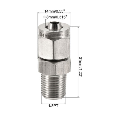 Harfington Compression Tube Fitting Stainless Steel Thread Straight Coupling Adapter