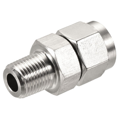 Harfington Compression Tube Fitting Stainless Steel Thread Straight Coupling Adapter