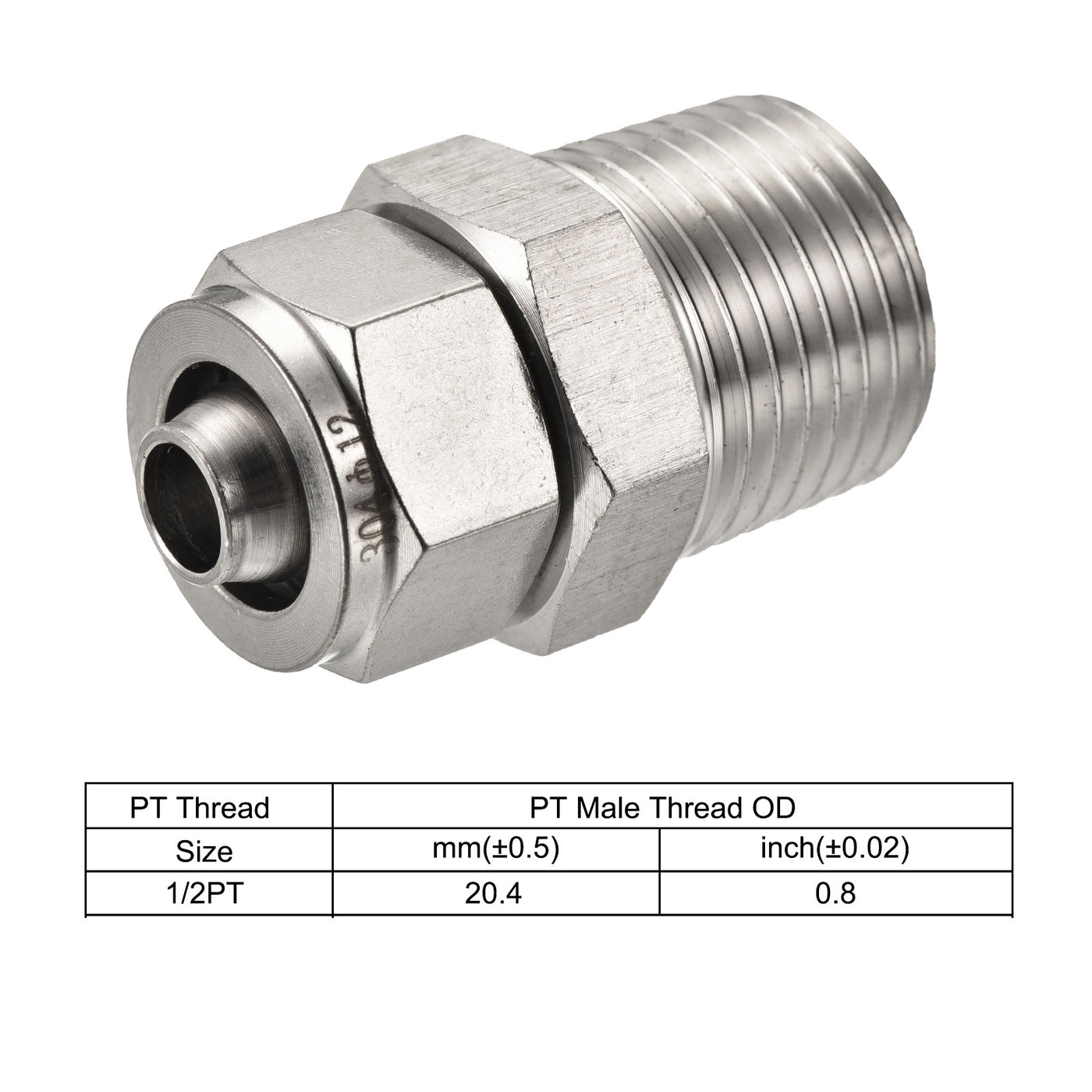 Harfington Compression Tube Fitting Steel Thread Straight Coupling Adapter